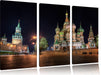 Basilius Kathedrale in Moskau Leinwandbild 3 Teilig