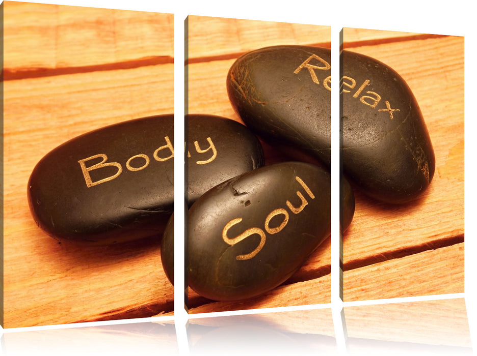 Wellness Body Soul Relax Leinwandbild 3 Teilig