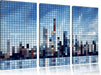 New York Pixel Skyline Leinwandbild 3 Teilig