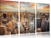 Skyline von New York Leinwandbild 3 Teilig
