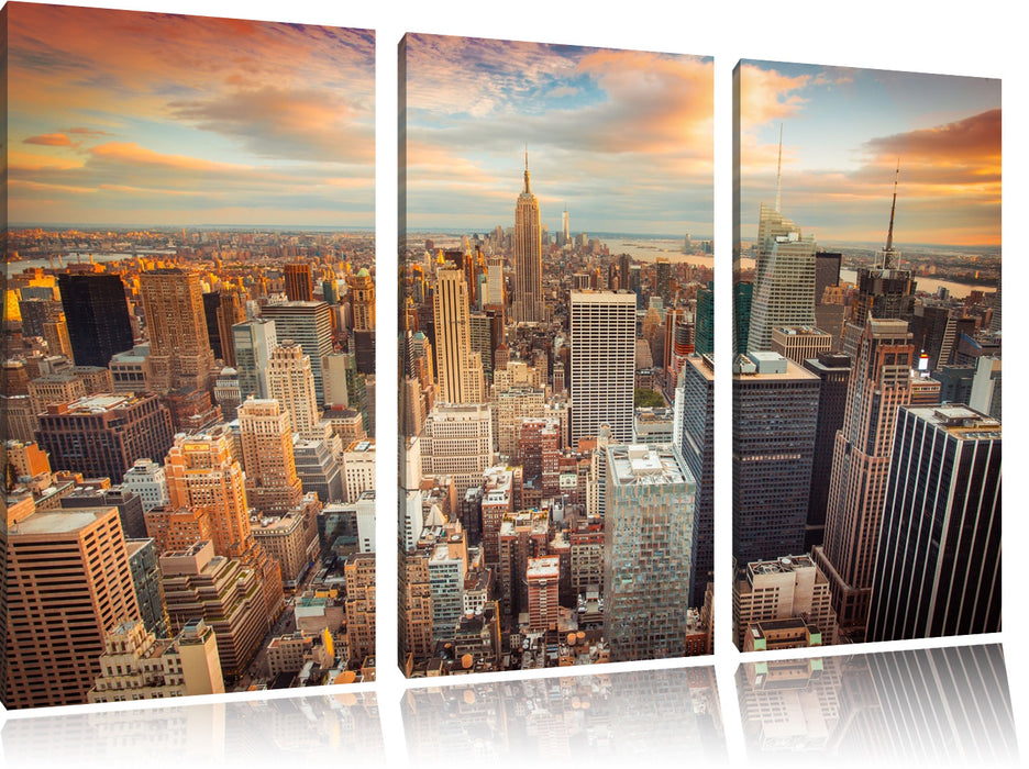 Skyline von New York Leinwandbild 3 Teilig