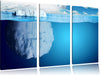 Riesiger Eisberg unter Wasser Leinwandbild 3 Teilig