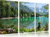 Wunderschöner See im Wald Leinwandbild 3 Teilig