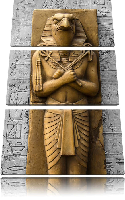 Horus ägyptische Gott Leinwandbild 3 Teilig