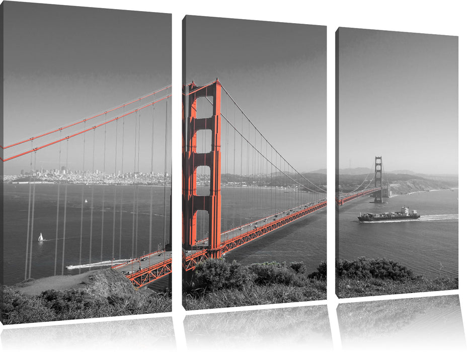 eindrucksvolle Golden Gate Bridge Leinwandbild 3 Teilig