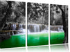 schöner Wasserfall im Dschungel Leinwandbild 3 Teilig