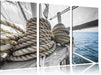 Tau Seile auf einem Schiff Leinwandbild 3 Teilig