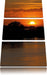 Sonnenuntergang über Fluss Leinwandbild 3 Teilig