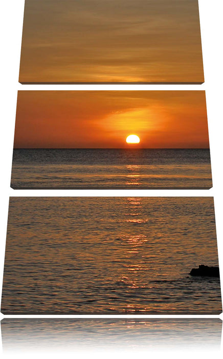 Sonnenuntergang am Meer Leinwandbild 3 Teilig