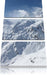 schneebedeckte Berggipfel Leinwandbild 3 Teilig