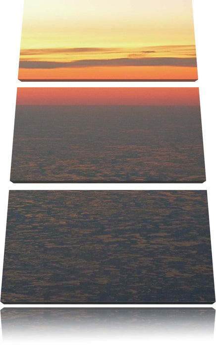 Sonnenuntergang am Eismeer Leinwandbild 3 Teilig