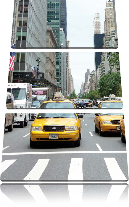 Taxi in New York City Leinwandbild 3 Teilig