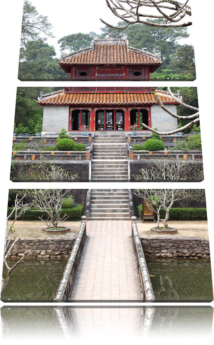 chinesischer Tempel Leinwandbild 3 Teilig