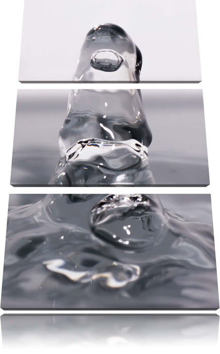 Tropfen fällt ins Wasser Leinwandbild 3 Teilig