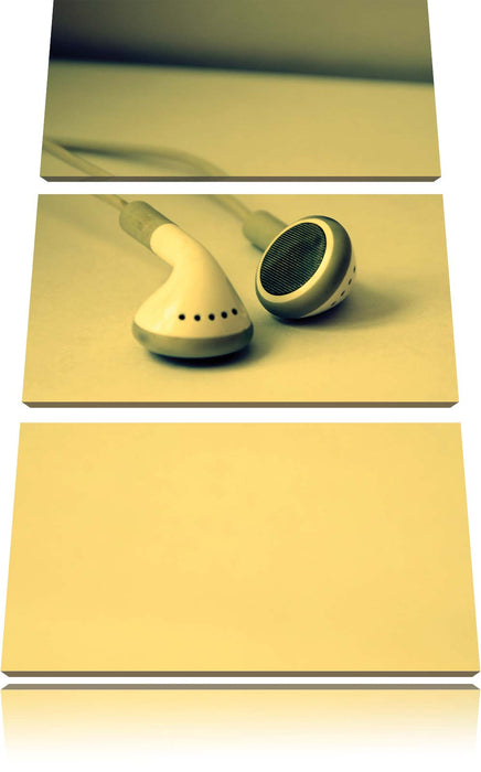 Kopfhörer Leinwandbild 3 Teilig