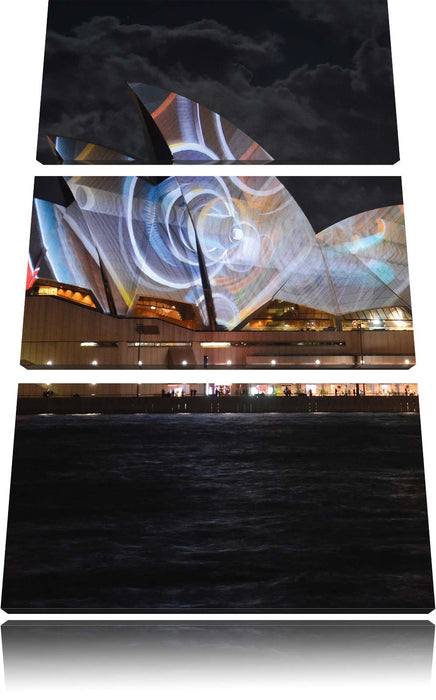 Sydney Opera House Lichter Leinwandbild 3 Teilig