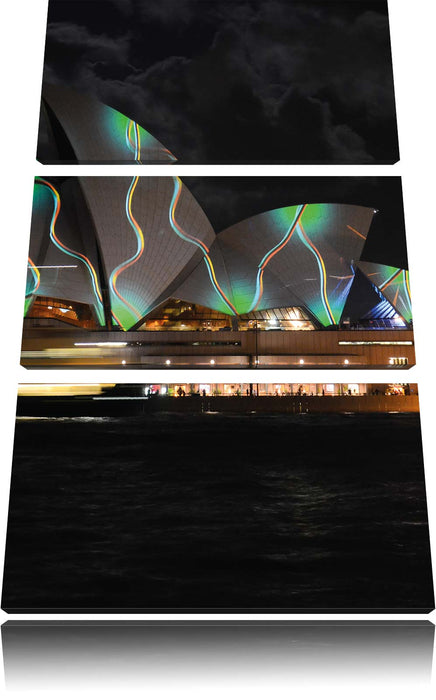 Sydney Opera House Beleuchtung Leinwandbild 3 Teilig