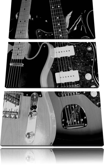elegante E-Gitarren Leinwandbild 3 Teilig