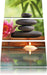 Seerose mit Zen Steinen und Kerzen Leinwandbild 3 Teilig