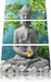 Buddha auf Steinen mit Monoi Blüte Leinwandbild 3 Teilig
