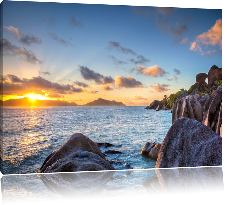 Sonnenuntergang Seychellen Leinwandbild