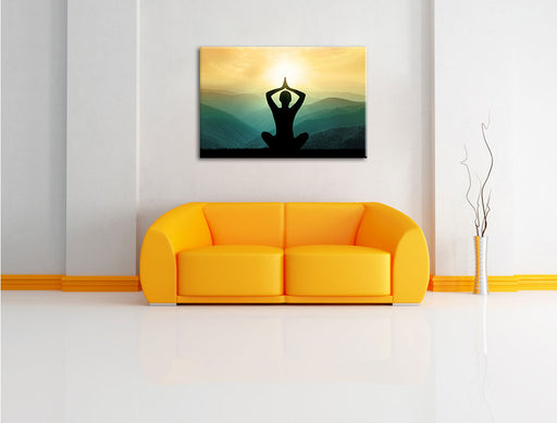 Yoga und Meditation Leinwandbild über Sofa