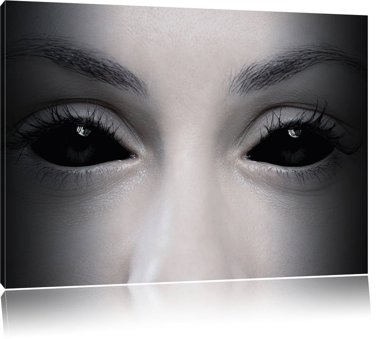 Pixxprint Böse Dämonenaugen, Leinwandbild