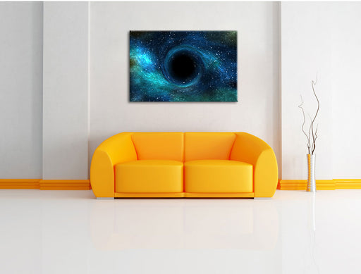 Schwarzes Loch im Weltall Leinwandbild über Sofa
