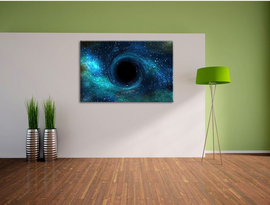 Schwarzes Loch im Weltall Leinwandbild im Flur