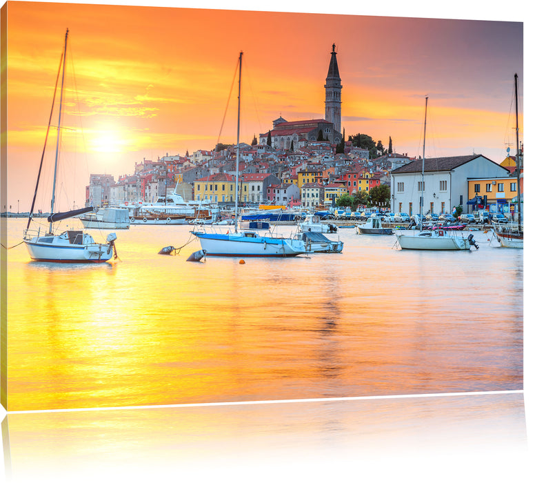 Pixxprint Kroatische Hafenstadt, Leinwandbild