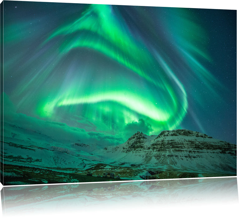 Pixxprint Nordlichter über Island, Leinwandbild