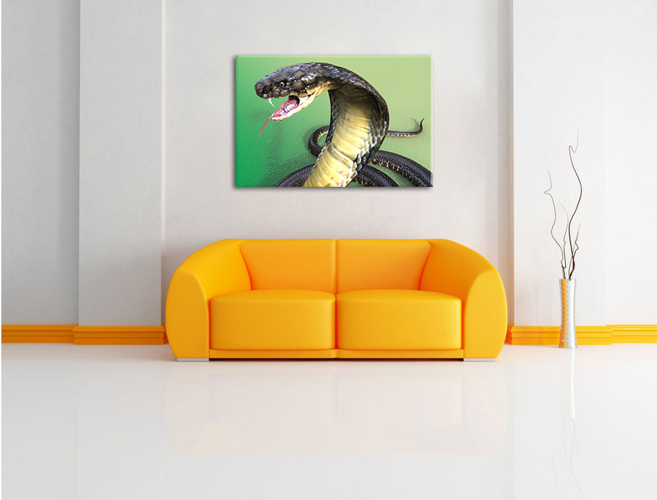 Nahaufnahme einer Cobra Leinwandbild über Sofa