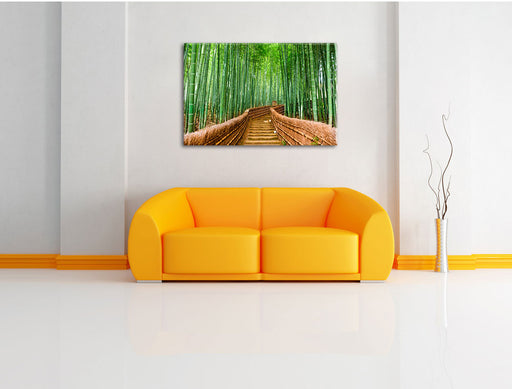 Kyoto Japan Bambuswald Leinwandbild über Sofa