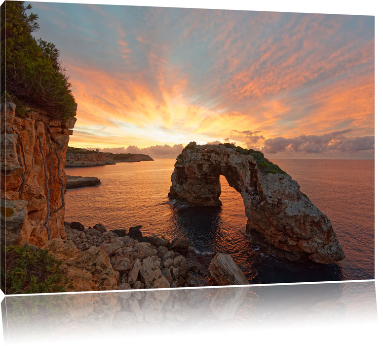 Pixxprint Ein Tag beginnt - Es Pontas, Leinwandbild