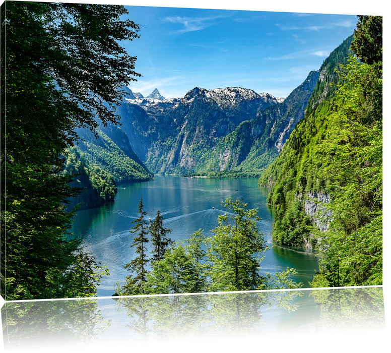 Pixxprint Blick auf den Königssee, Leinwandbild