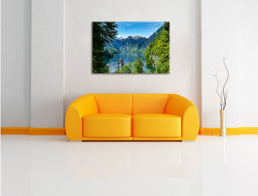 Blick auf den Königssee Leinwandbild über Sofa