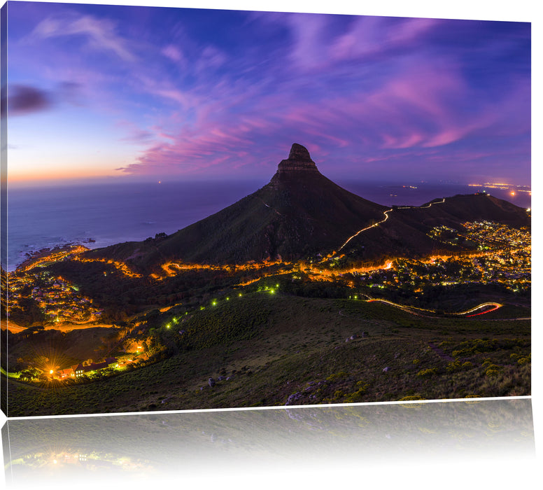 Pixxprint Kapstadts Löwenkopf, Leinwandbild