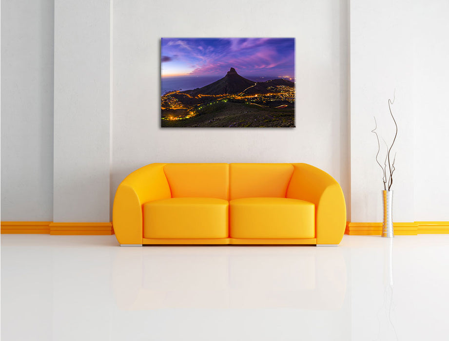 Kapstadts Löwenkopf Leinwandbild über Sofa