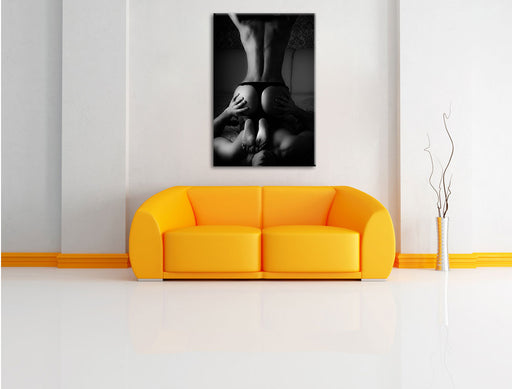 Erotisches Paar Leinwandbild über Sofa