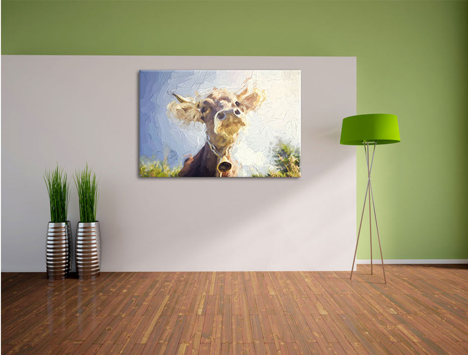 Portrait einer Kuh Leinwandbild im Flur