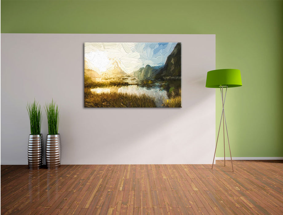 Milford Sound Neuseeland Kunst Leinwandbild im Flur