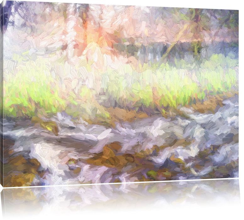 Pixxprint Nebeldickicht im Wald, Leinwandbild