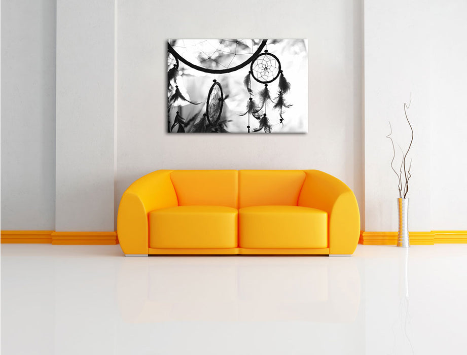 Traumfänger B&W Leinwandbild über Sofa