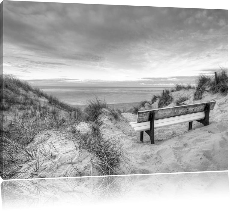 Pixxprint Blick auf das Meer B&W, Leinwandbild