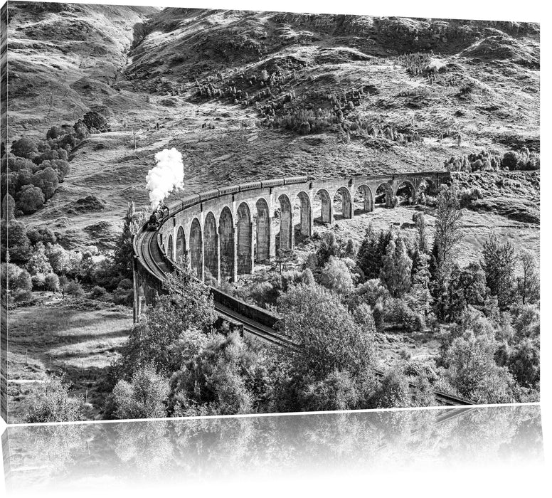 Pixxprint Eisenbahnviadukt in Schottland, Leinwandbild