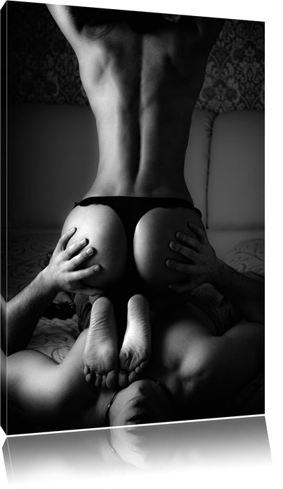 Pixxprint Erotisches Paar Kunst B&W, Leinwandbild