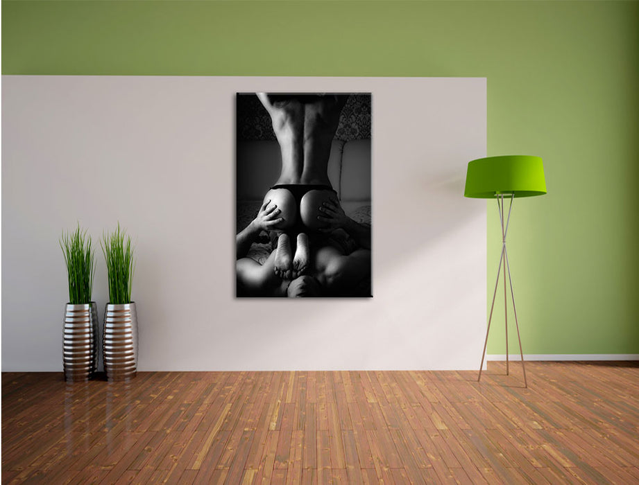 Erotisches Paar Kunst B&W Leinwandbild im Flur