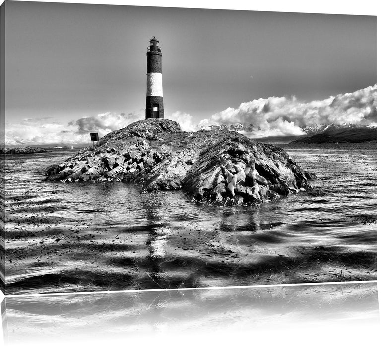 Pixxprint Leuchtturm Robben, Leinwandbild