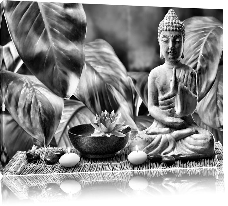 Pixxprint Buddha Statue, Leinwandbild