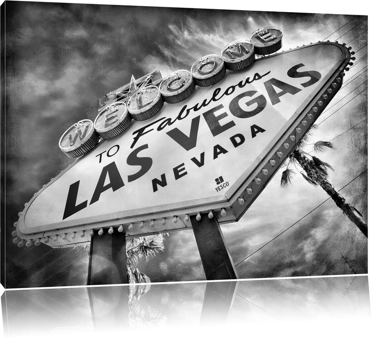 Pixxprint Las Vegas Retro Look, Leinwandbild
